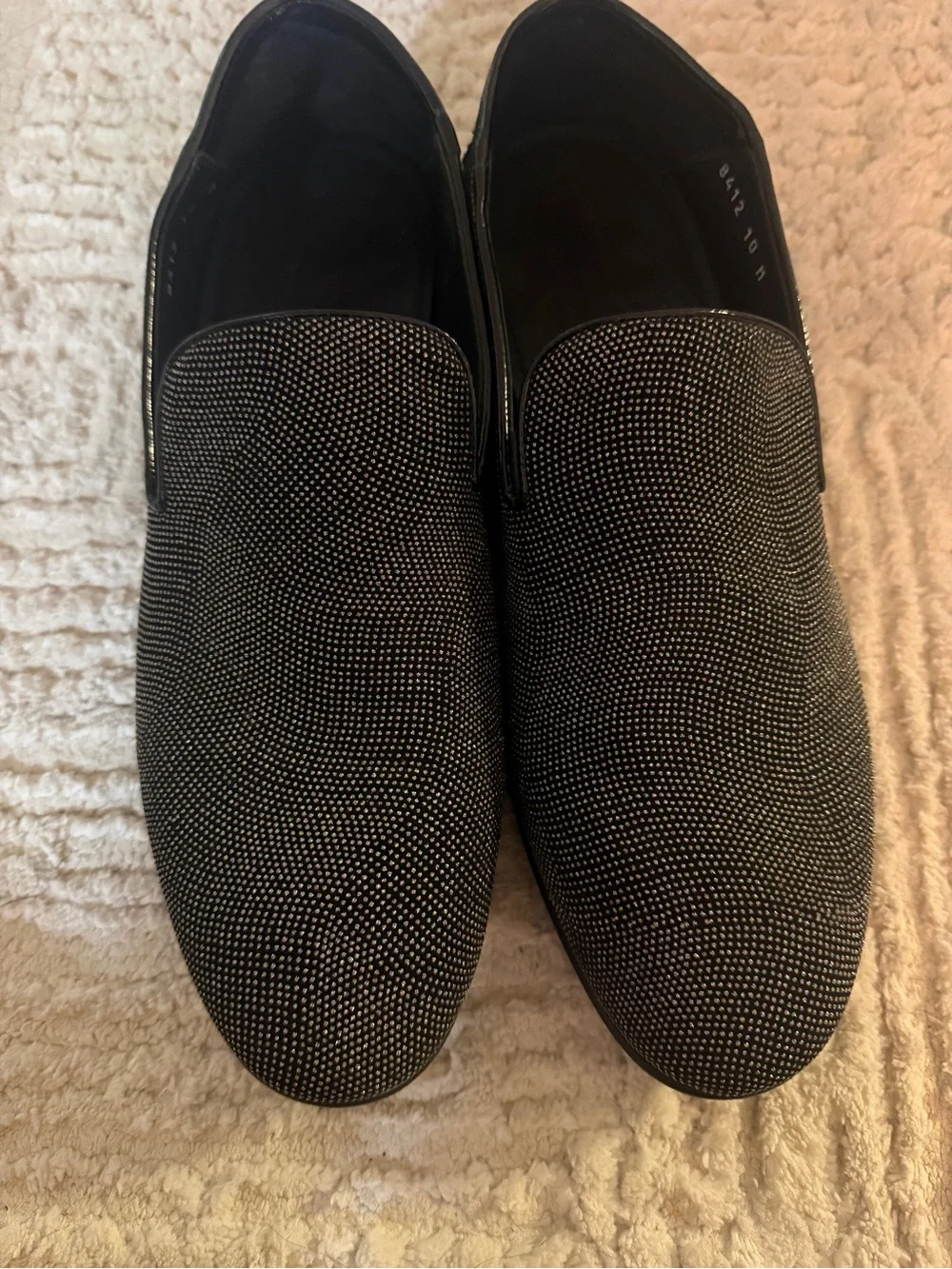 Giuseppe Zanotti Black Micro-Studded Slip-On Loafers